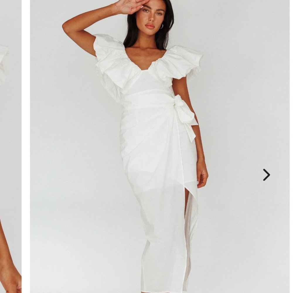 Selfie Leslie White Midi Dress